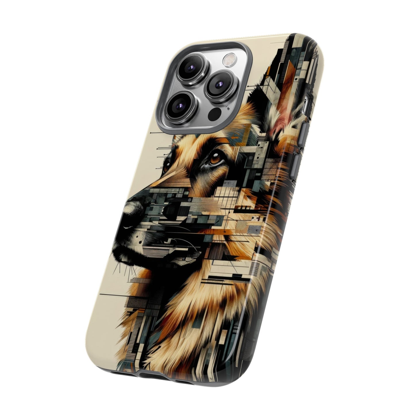 Constructivist and dadaist German Shepherd Phone Case