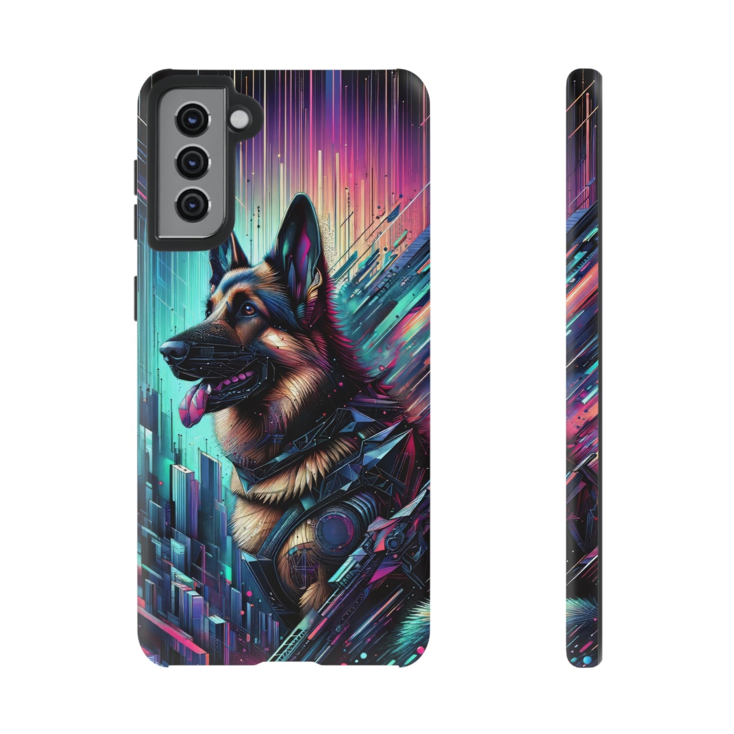 Futurism and gothic German Shepherd Phone Case