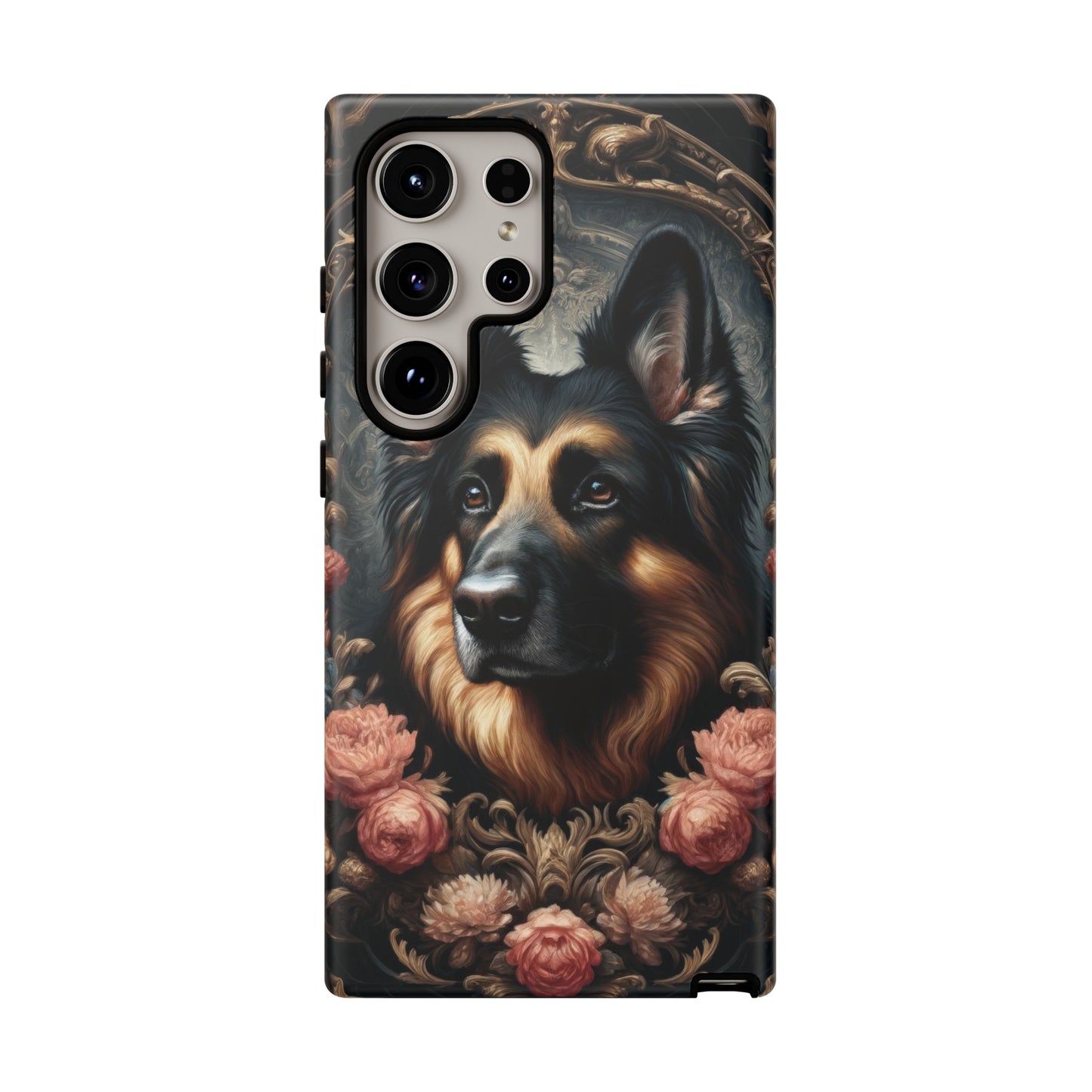 Gothic, high angle German Shepherd Phone Case