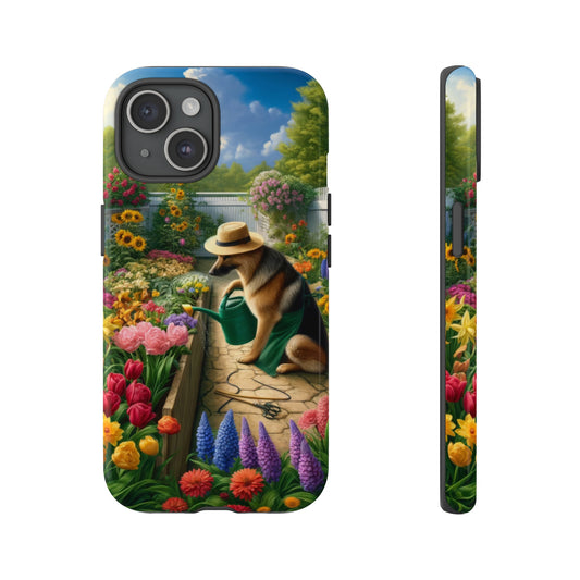 German Shepherd Gardening Phone Case