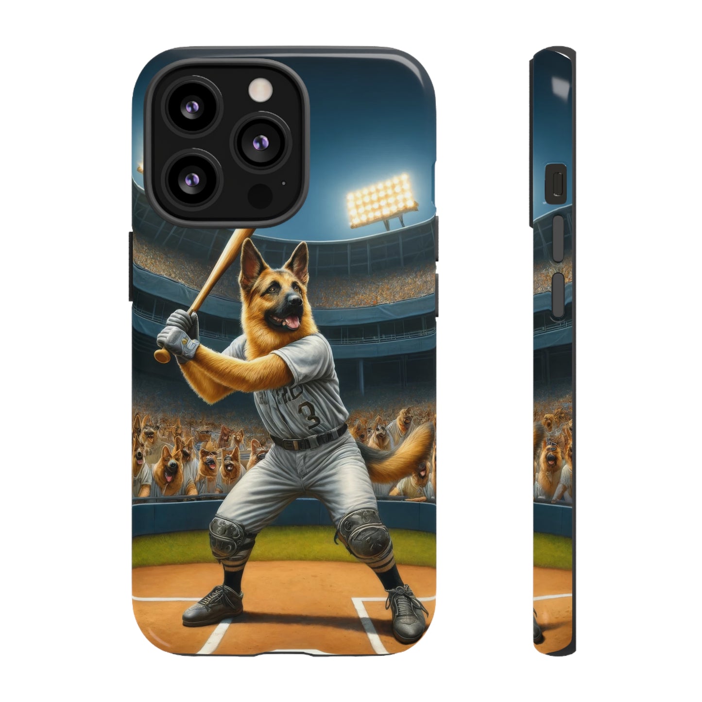 German Shepherd Playing Baseball Tough Phone Case