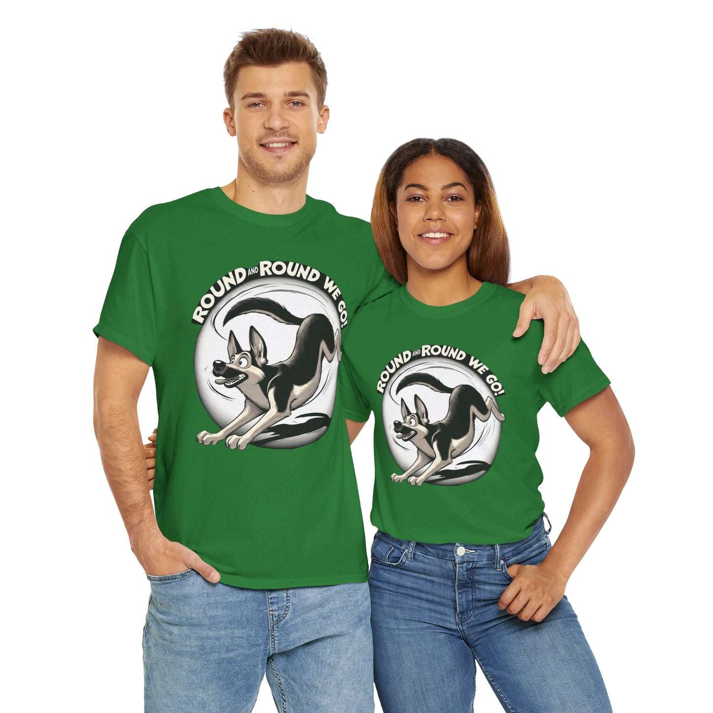 Round and Round We go! T-Shirt (13 colors) (German Shepherd)