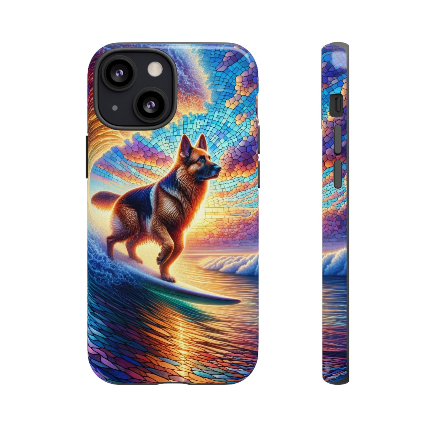 German Shepherd Surfing Phone Case