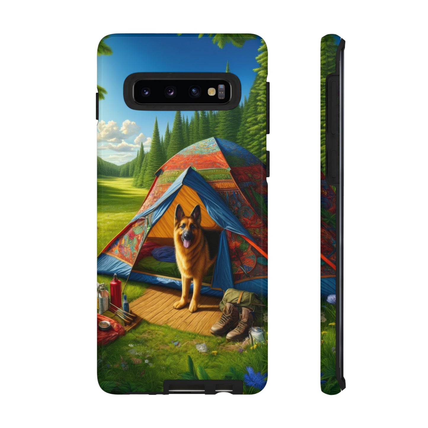 German Shepherd Camping  Phone Case