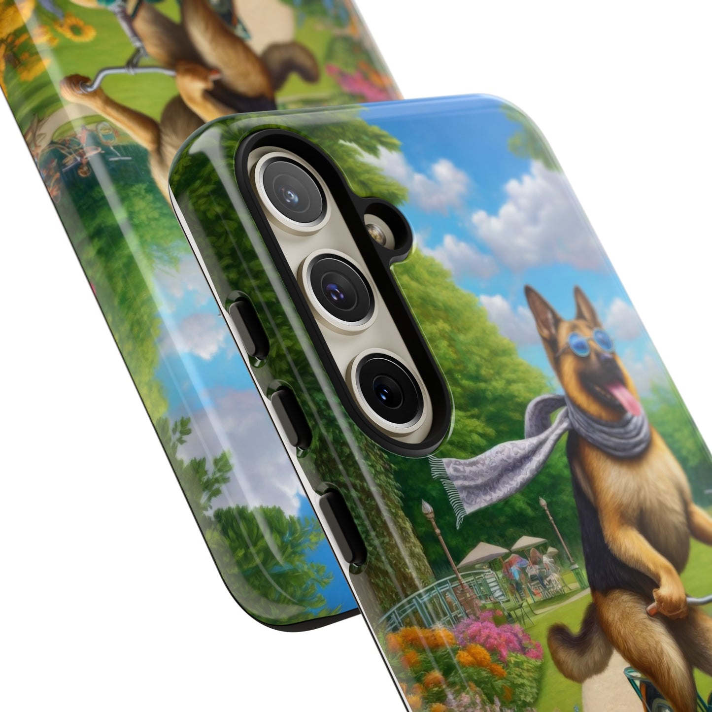 German Shepherd Riding a Bicycle Phone Case