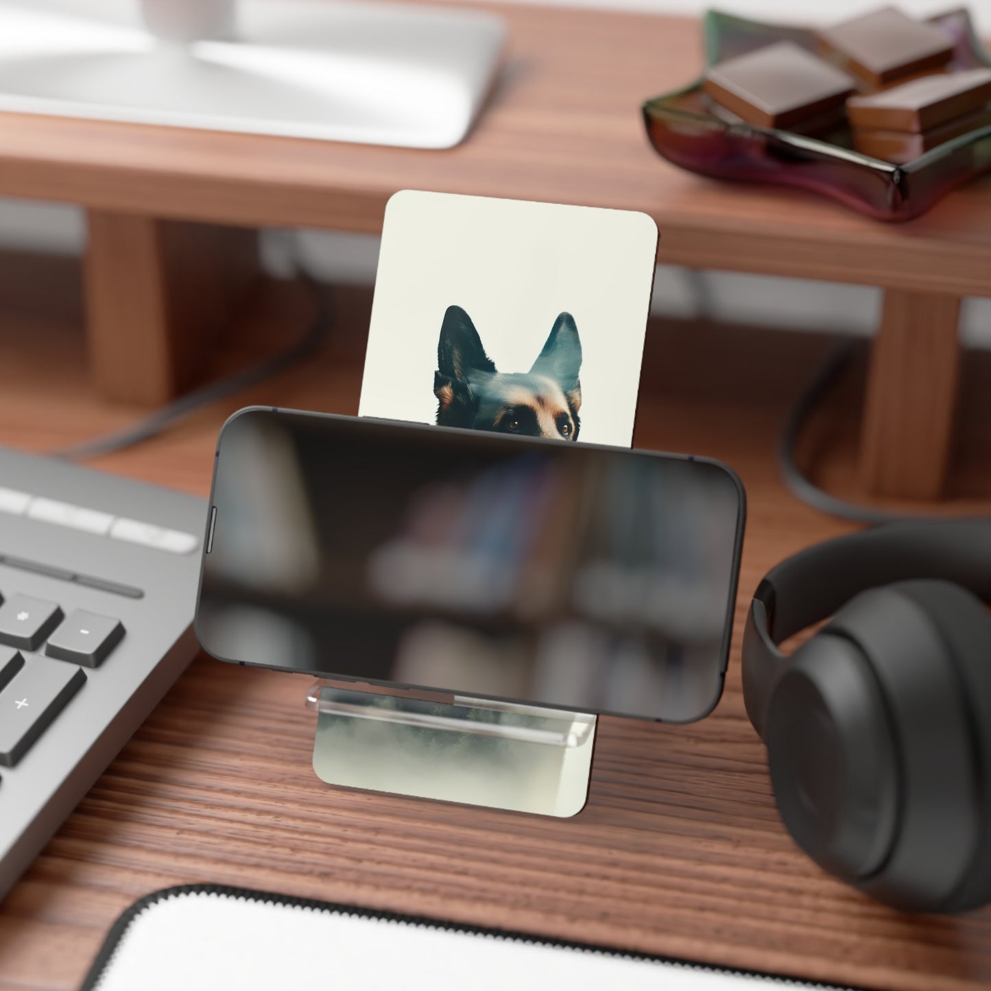 Romanticism and double exposure German Shepherd Smartphone Stand