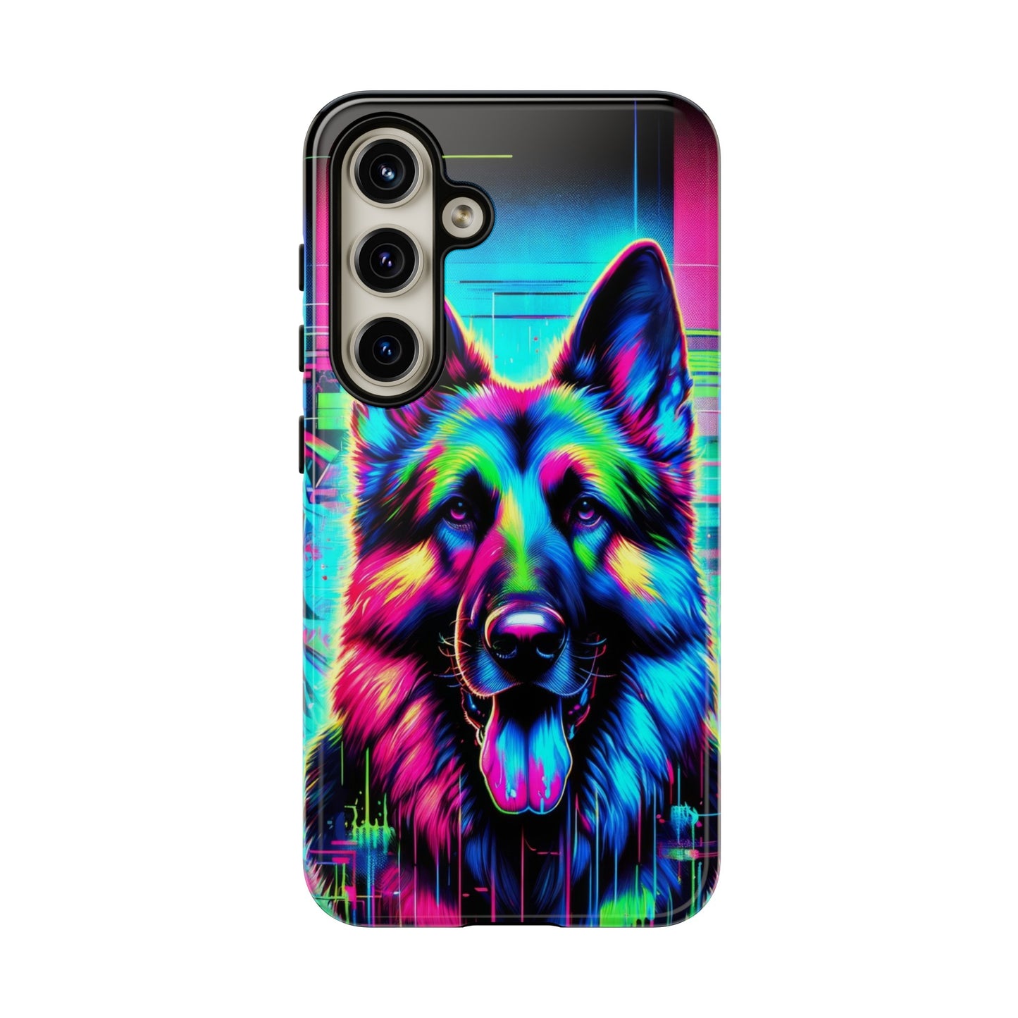 Neon graffiti German Shepherd Phone Case