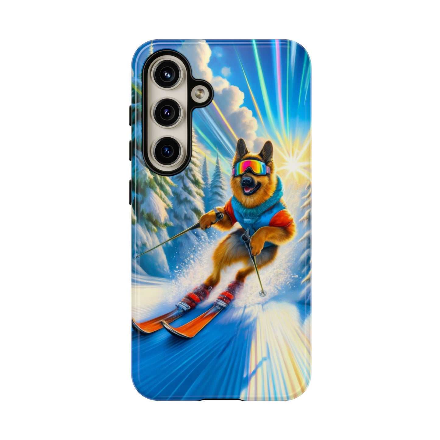 German Shepherd Skiing Phone Case