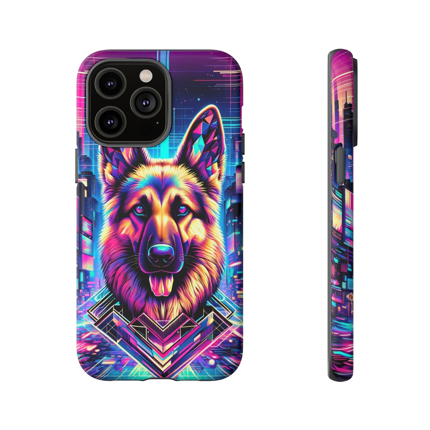 Glitch art German Shepherd Phone Case