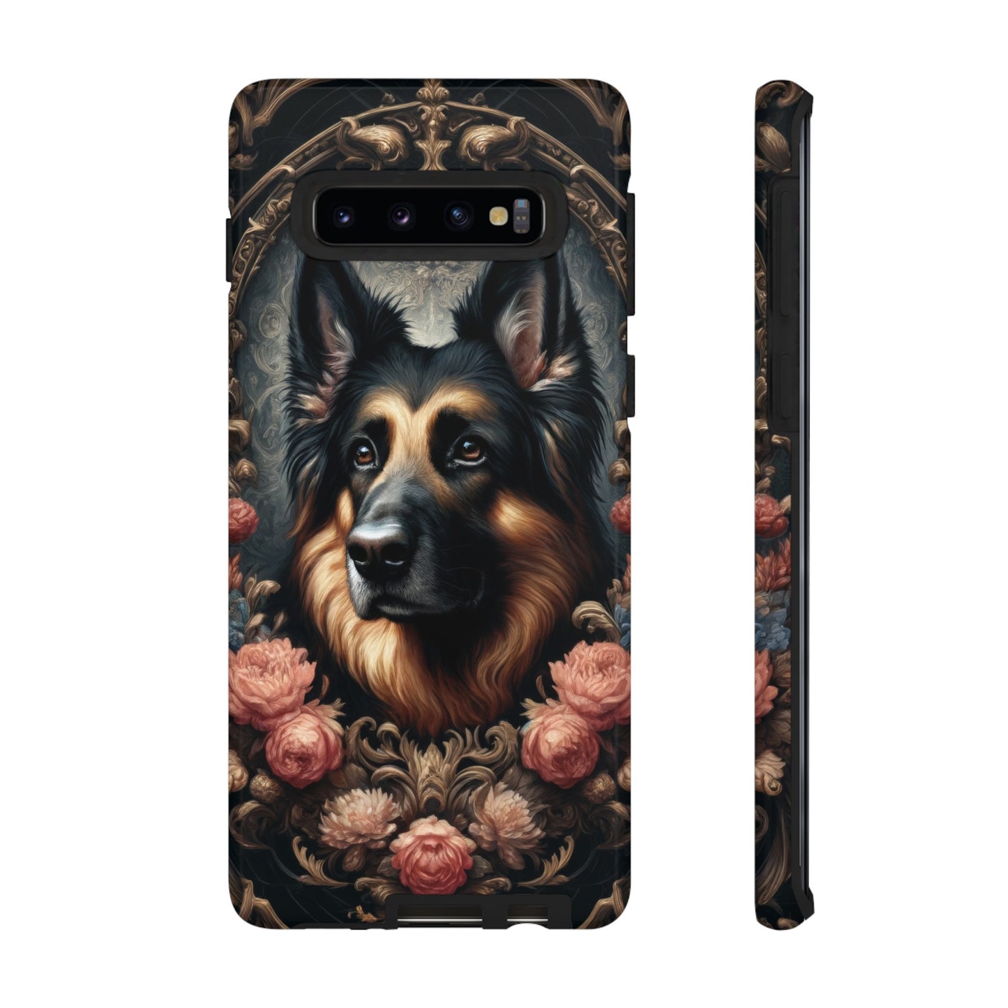 Gothic, high angle German Shepherd Phone Case