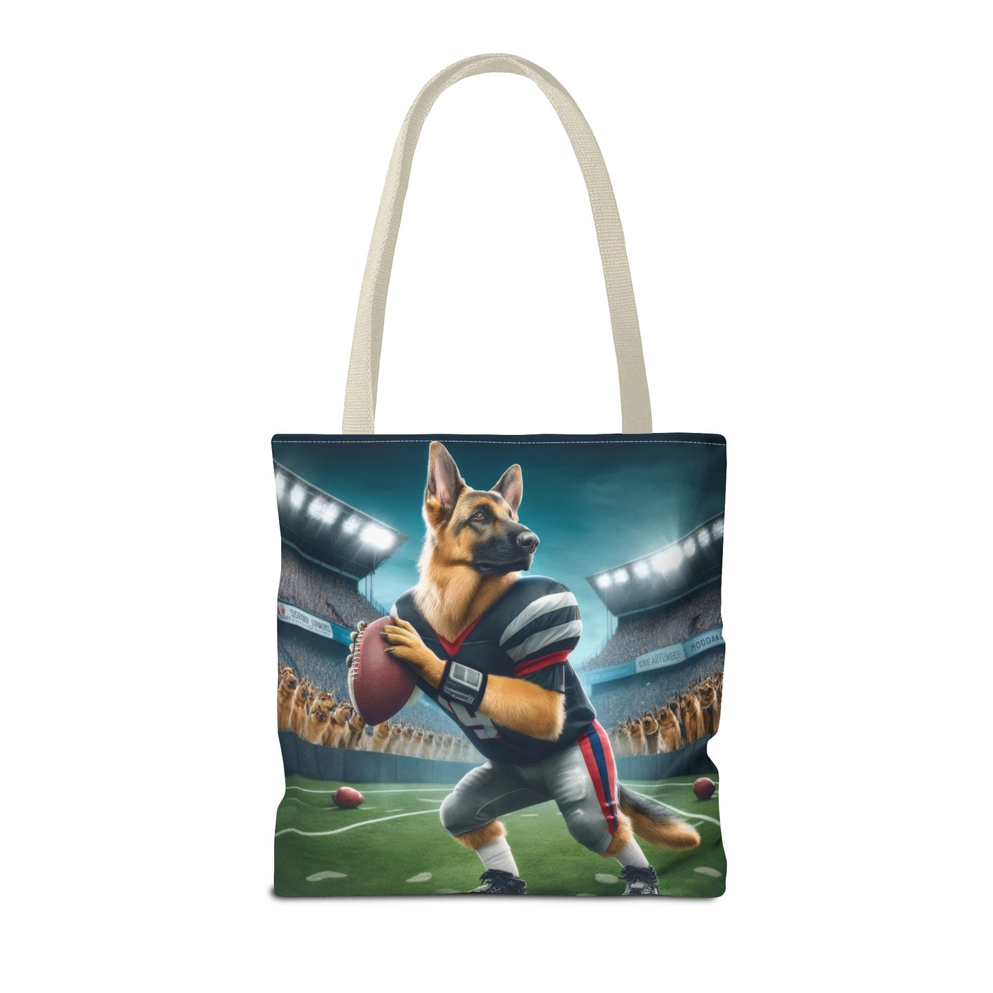 German Shepherd Playing Football Tote Bag