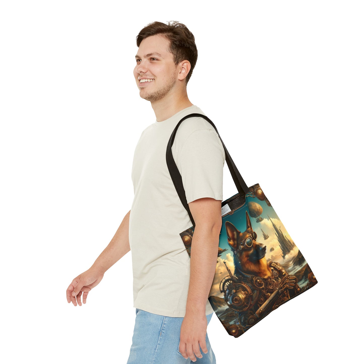 Steampunk Fantasy German Shepherd Tote Bag