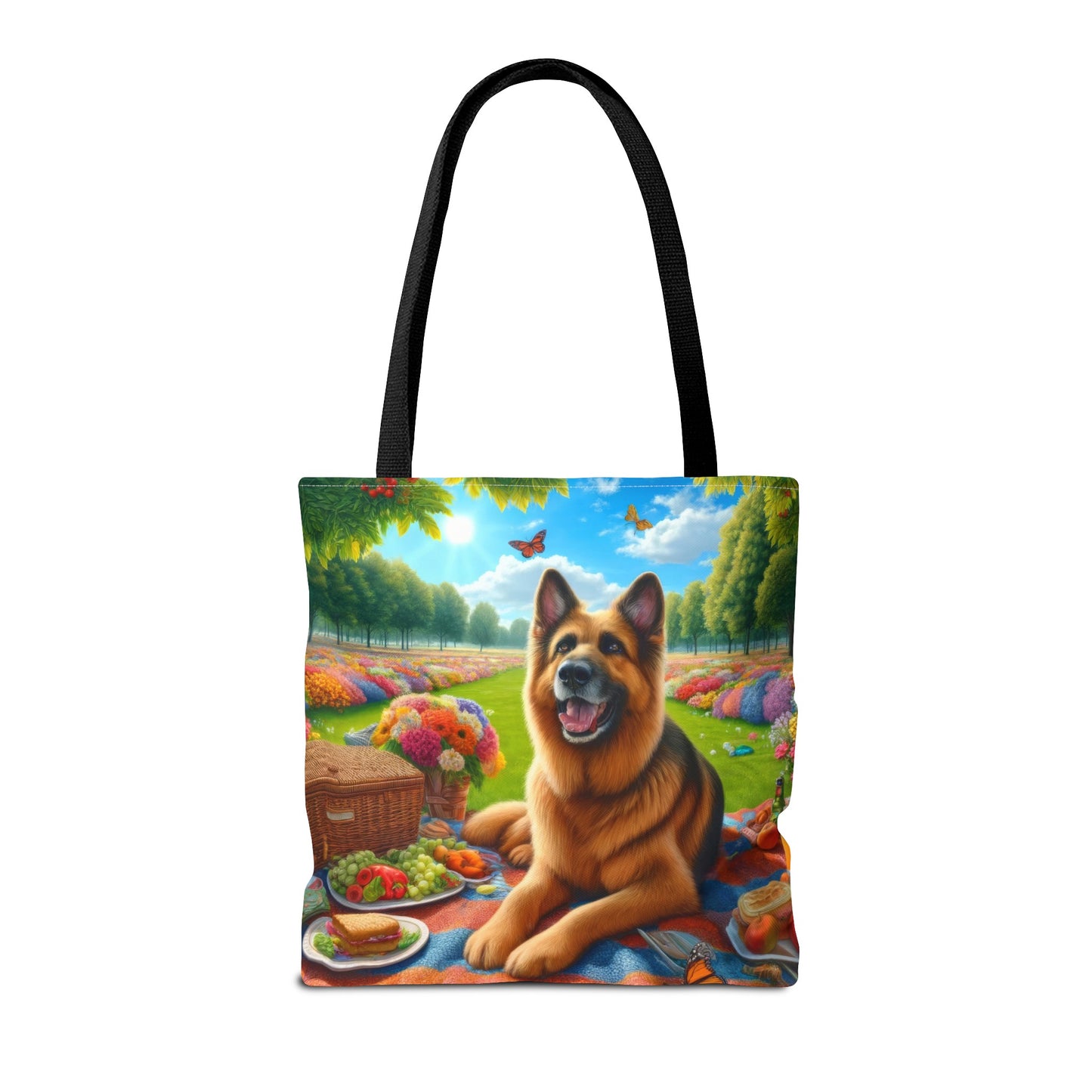 German Shepherd Having a Picnic Tote Bag