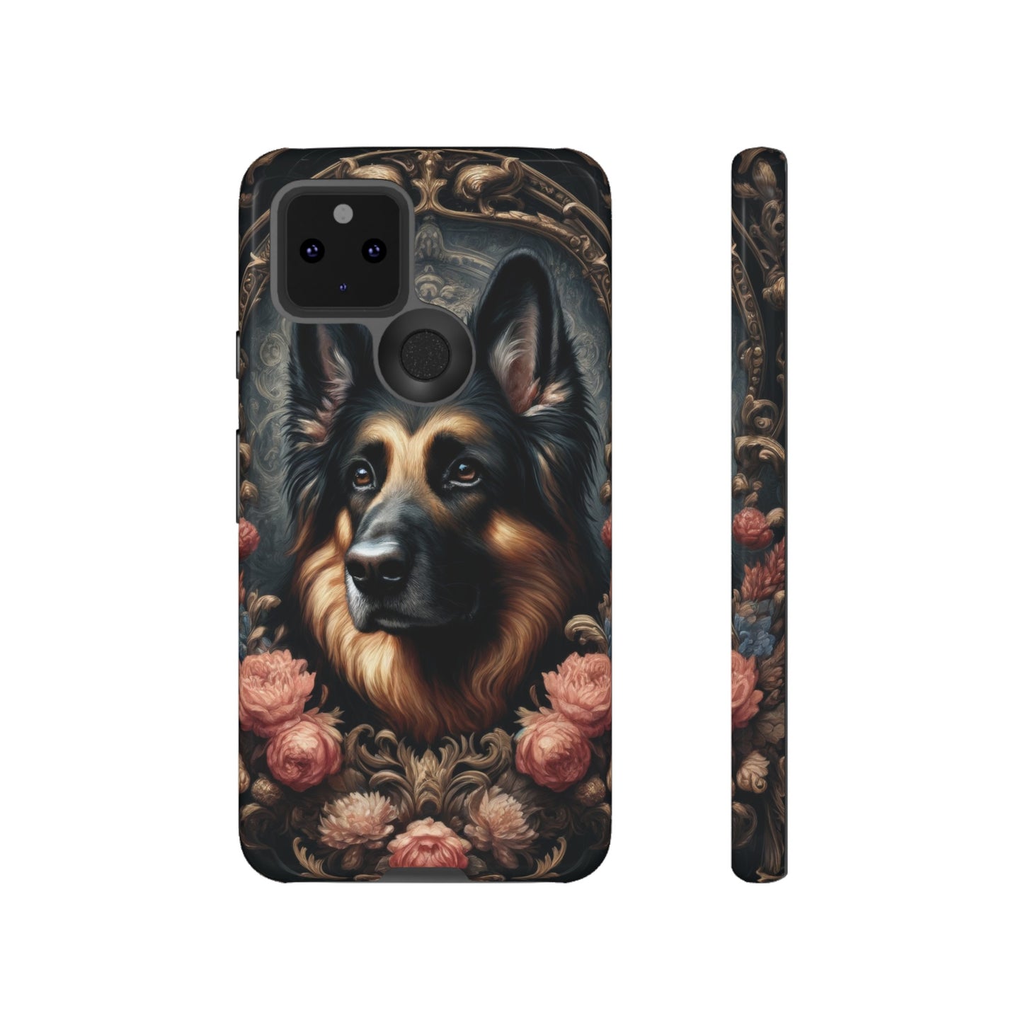 Gothic, high angle German Shepherd Phone Case