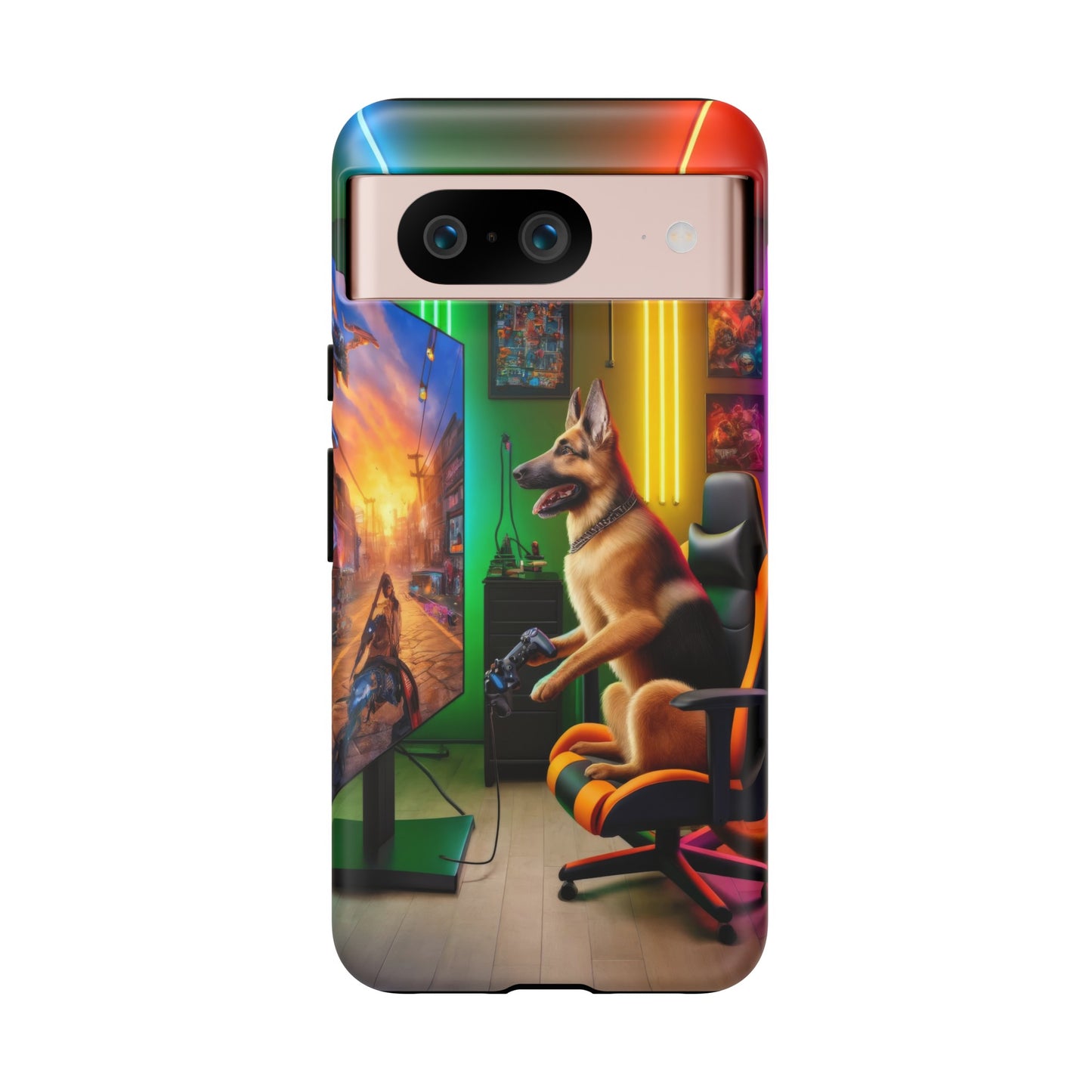 German Shepherd Playing Video Games Phone Case