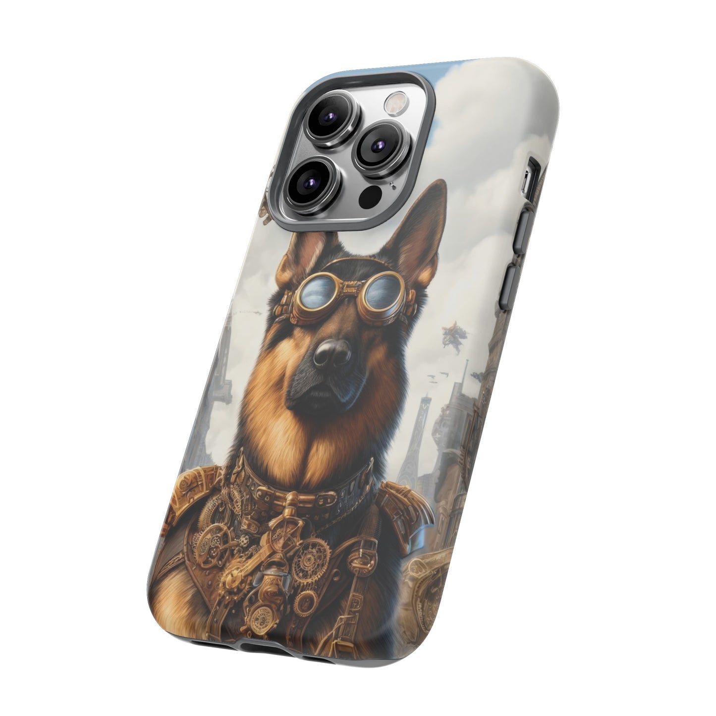 Realism and steampunk German Shepherd Phone Case