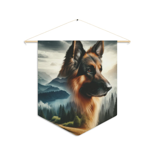 Romanticism and double exposure German Shepherd Pennant