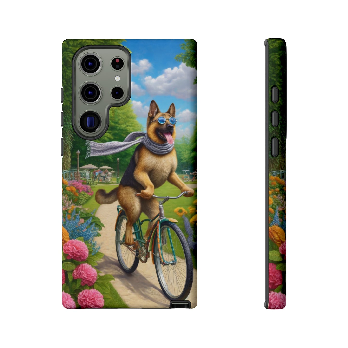 German Shepherd Riding a Bicycle Phone Case