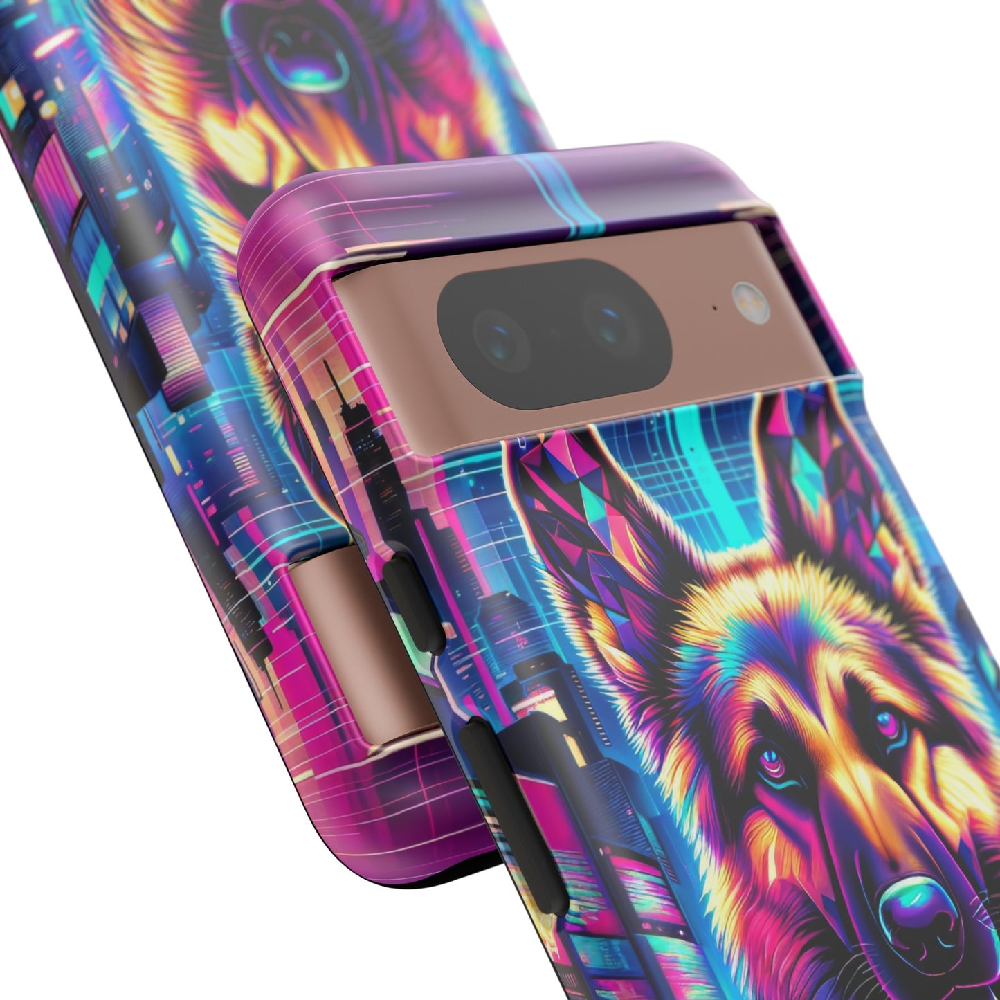 Glitch art German Shepherd Phone Case