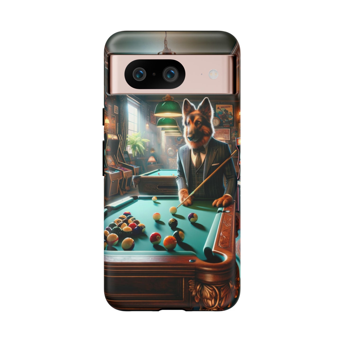 German Shepherd Playing Pool Phone Case