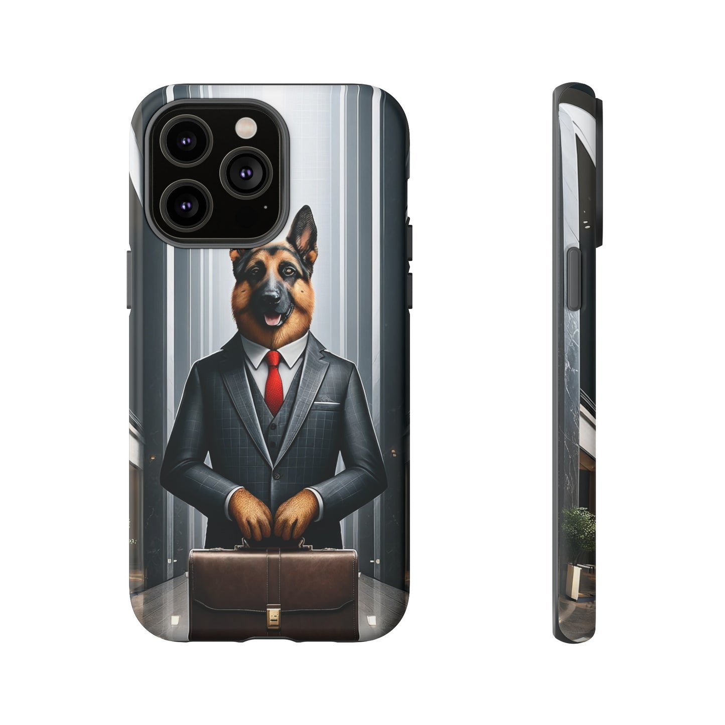 German Shepherd Wearing a Business Suit Phone Case