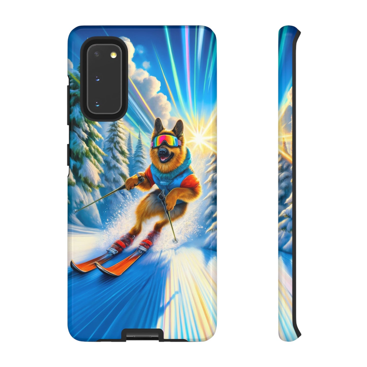 German Shepherd Skiing Phone Case