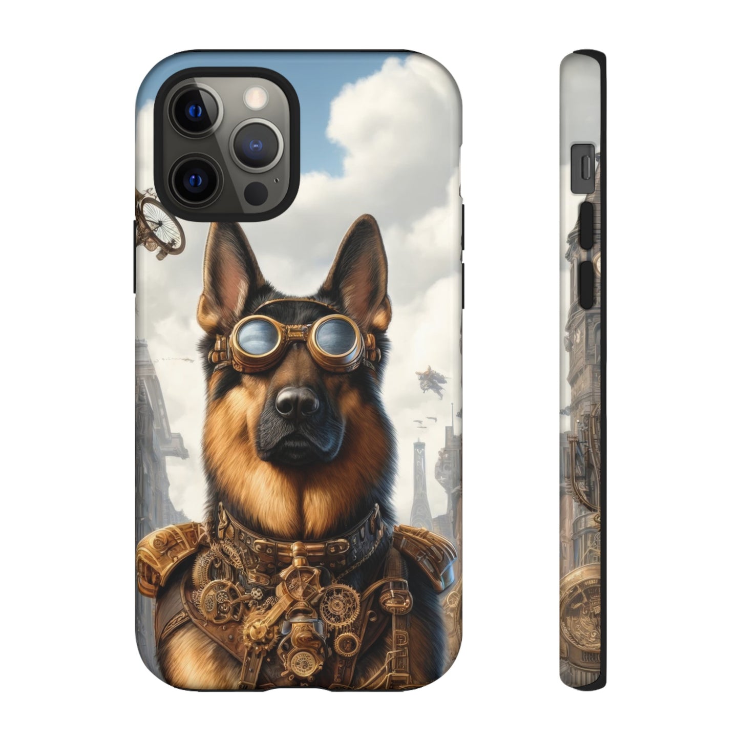 Realism and steampunk German Shepherd Phone Case