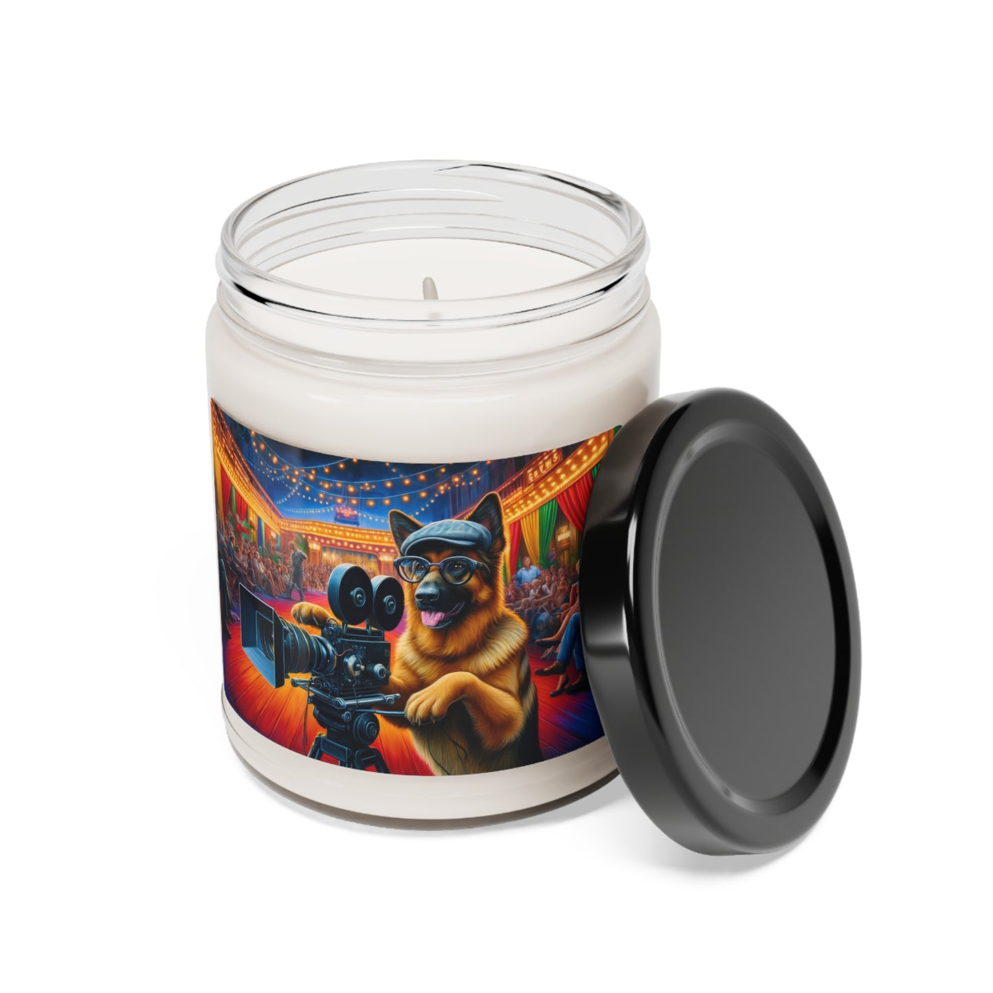 German Shepherd Shooting a film Scented Soy Candle, 9oz