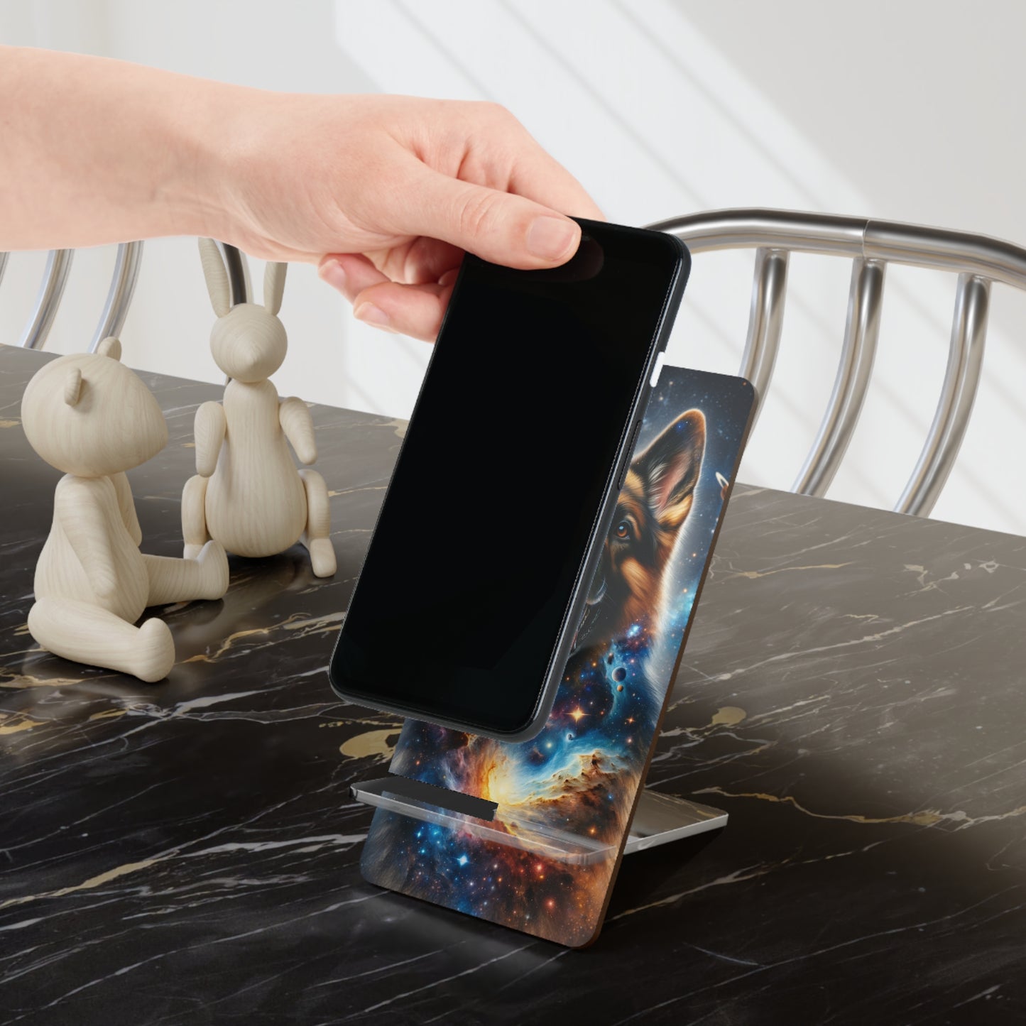 German Shepherd in Space Smartphone Stand