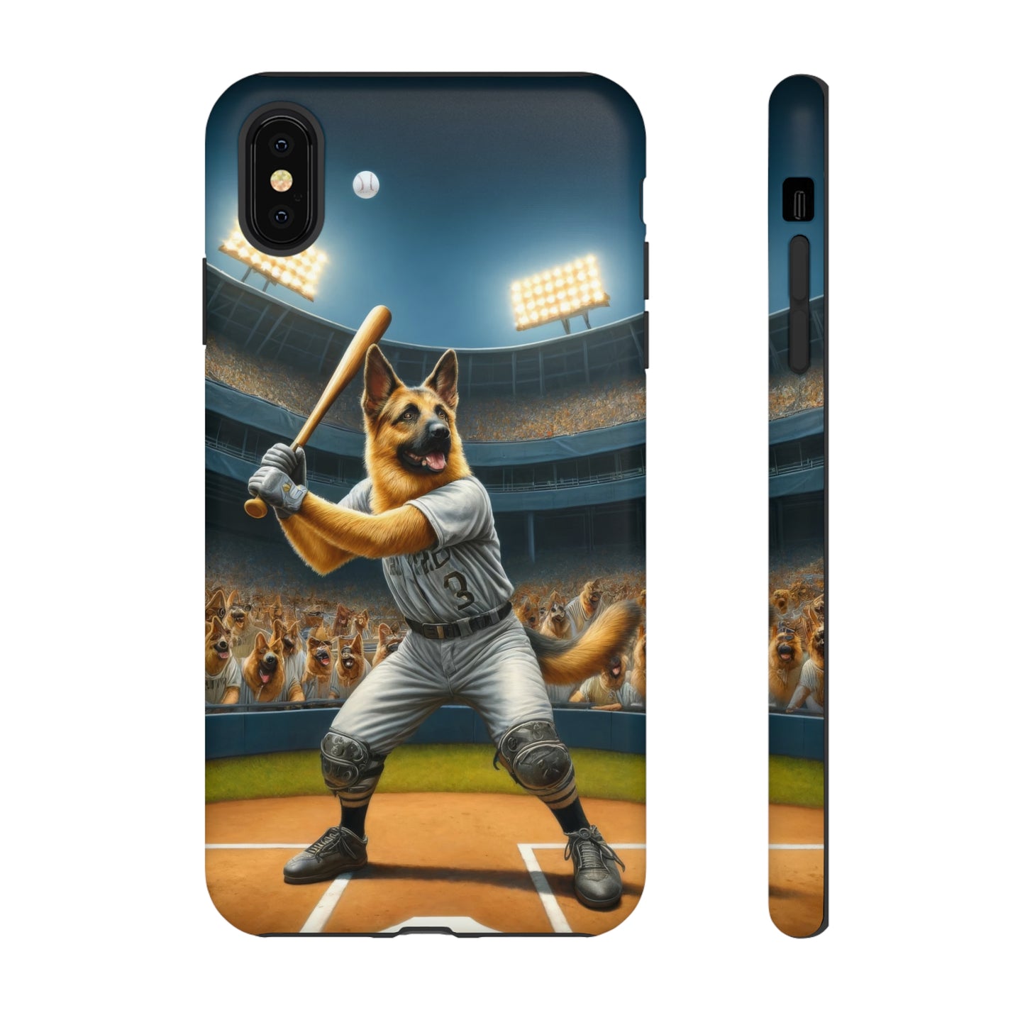 German Shepherd Playing Baseball Tough Phone Case