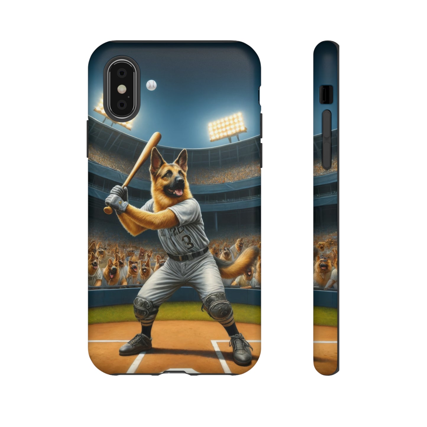 German Shepherd Playing Baseball Tough Phone Case