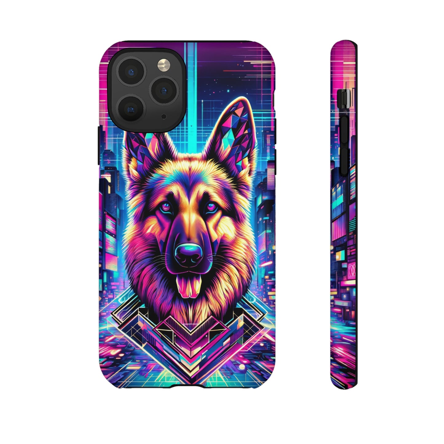 Glitch art German Shepherd Phone Case