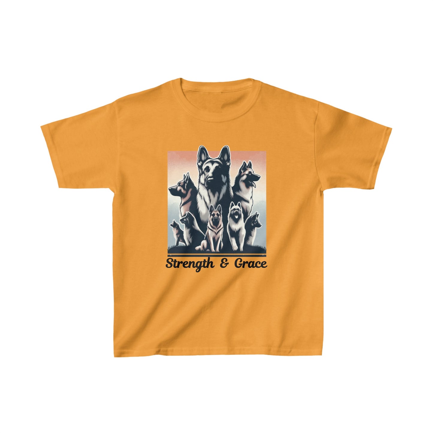 Strength And Grace Kids Size T-Shirt (Multi colors) (German Shepherd)