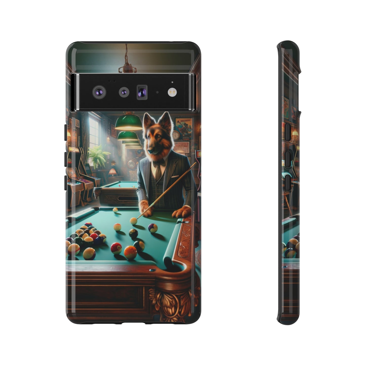 German Shepherd Playing Pool Phone Case