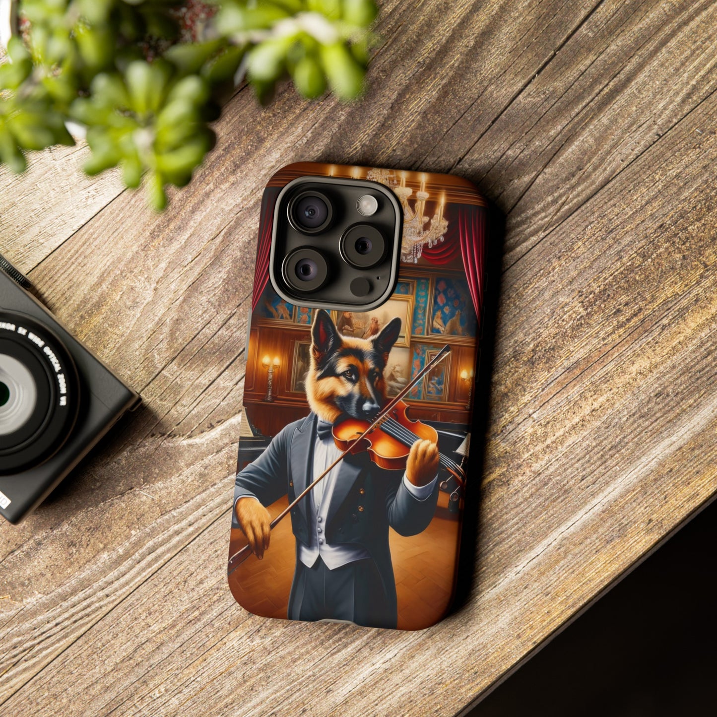 German Shepherd Playing the Violin Phone Case