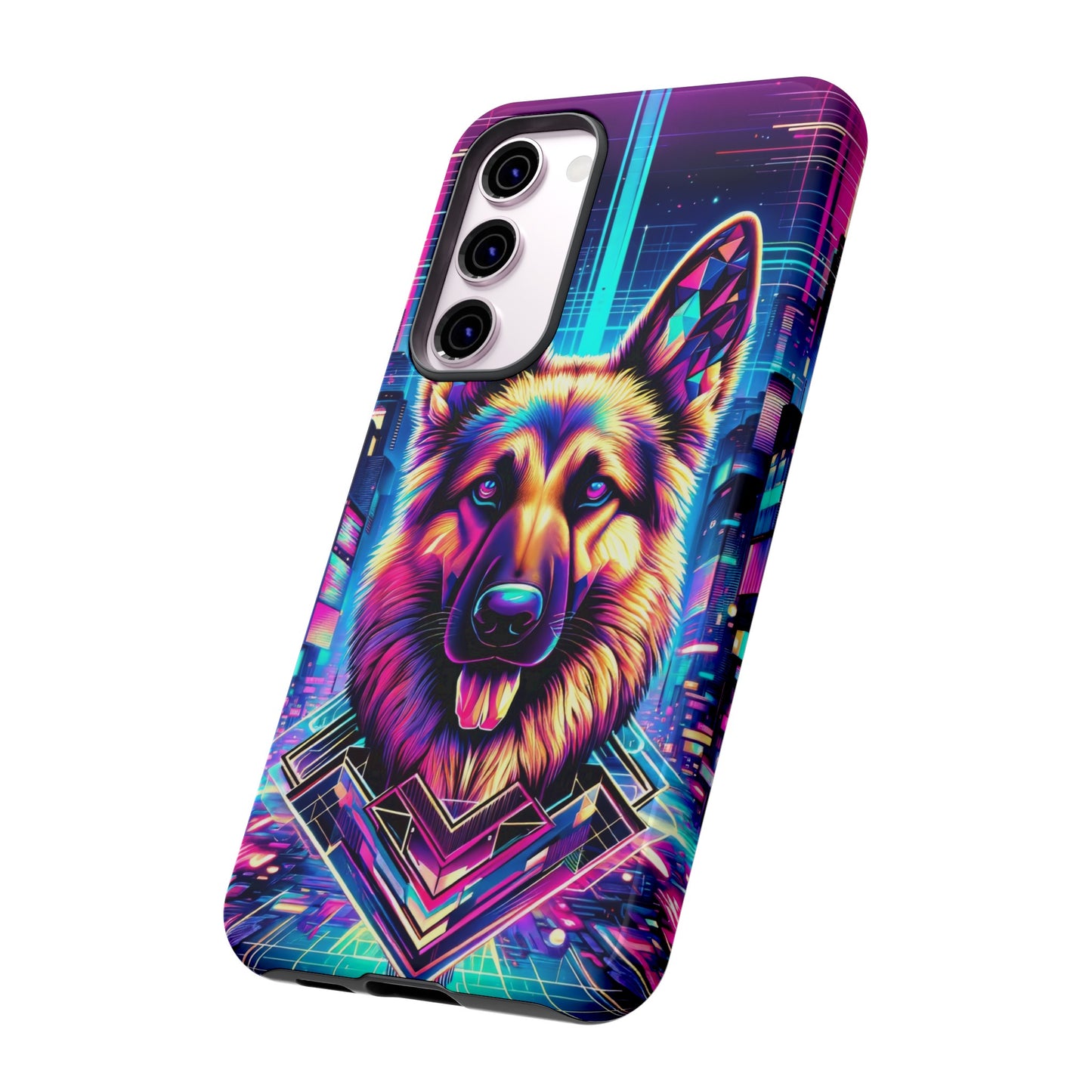 Glitch art German Shepherd Phone Case