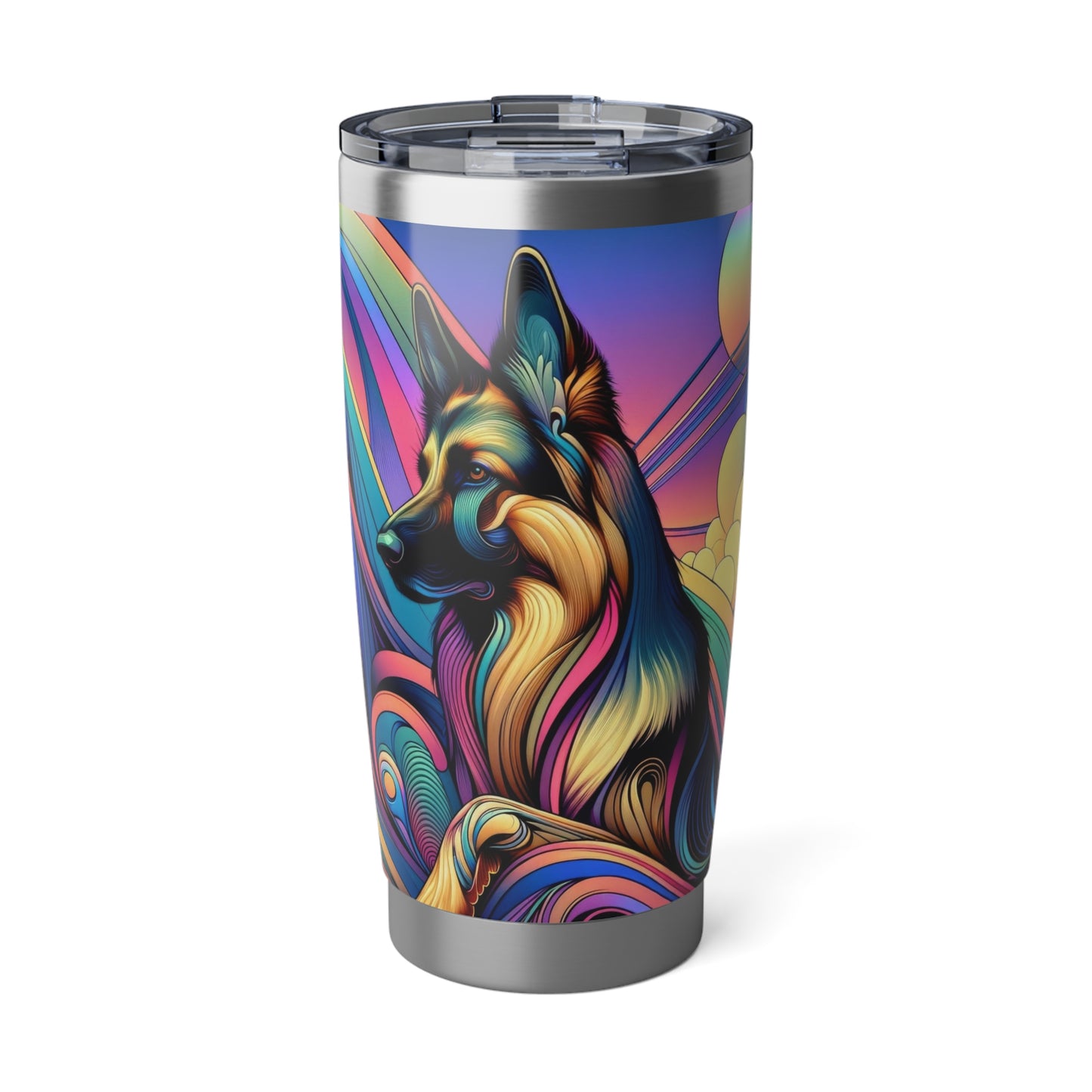 Art nouveau and vaporwave German Shepherd 20oz Tumbler
