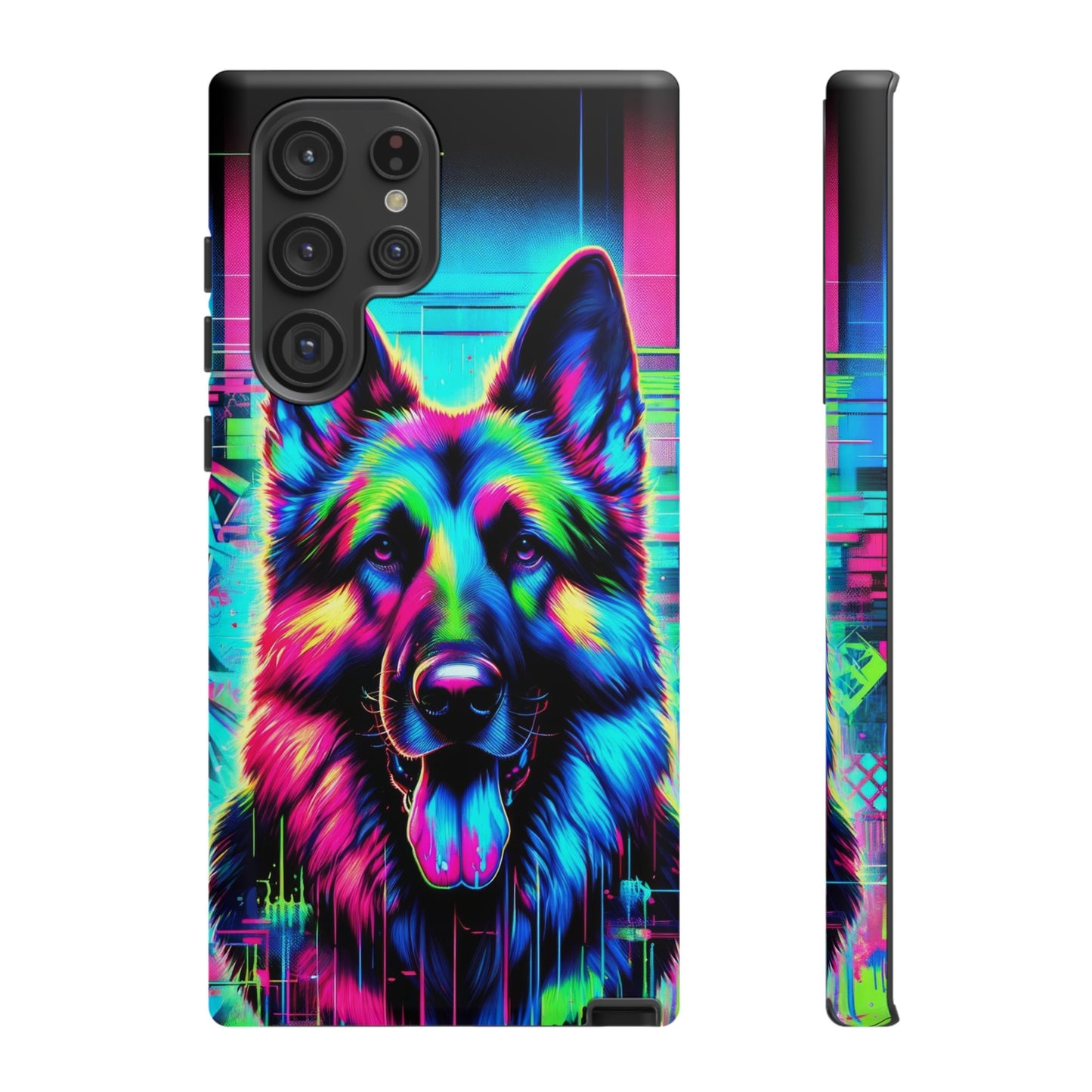 Neon graffiti German Shepherd Phone Case