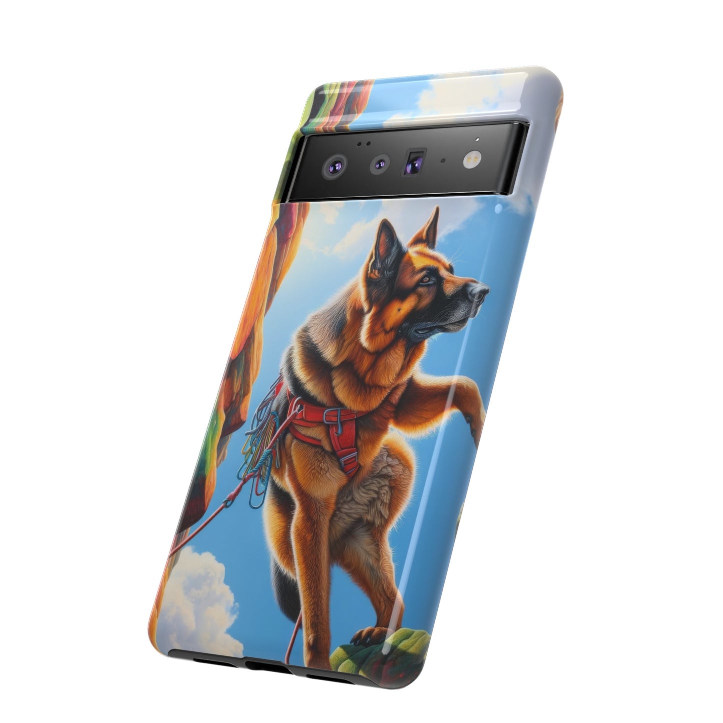 German Shepherd Rock climbing Phone Case