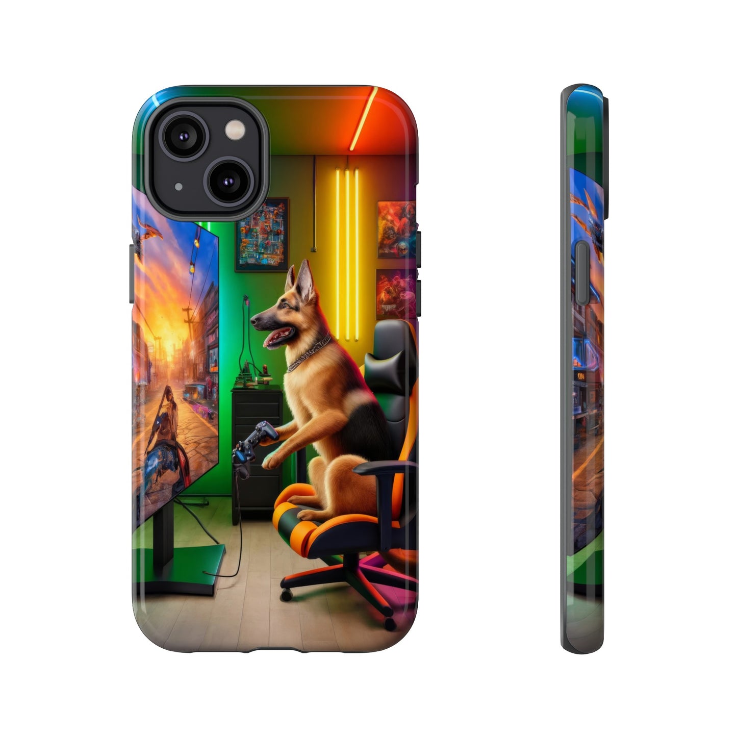 German Shepherd Playing Video Games Phone Case