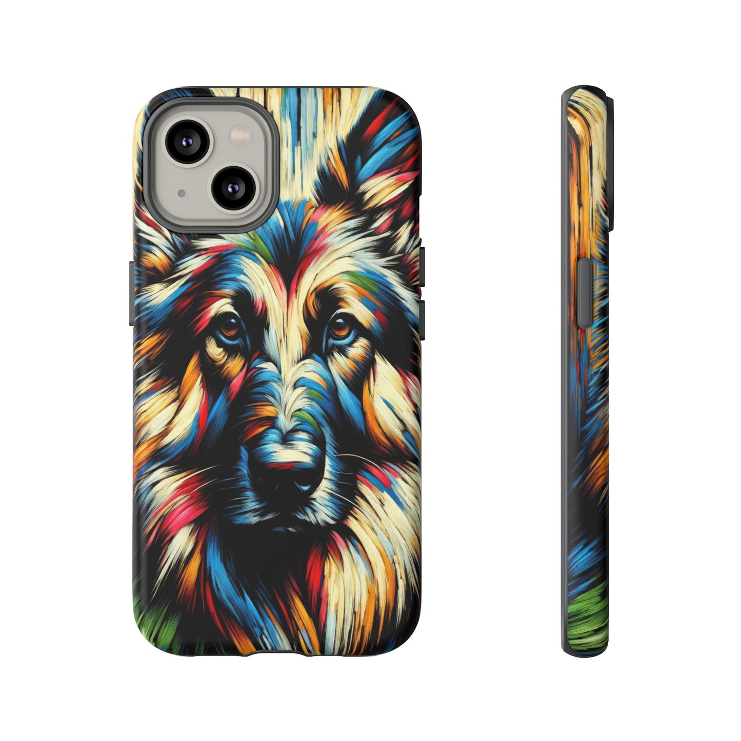 Fauvism scratchboard technique German Shepherd Phone Case