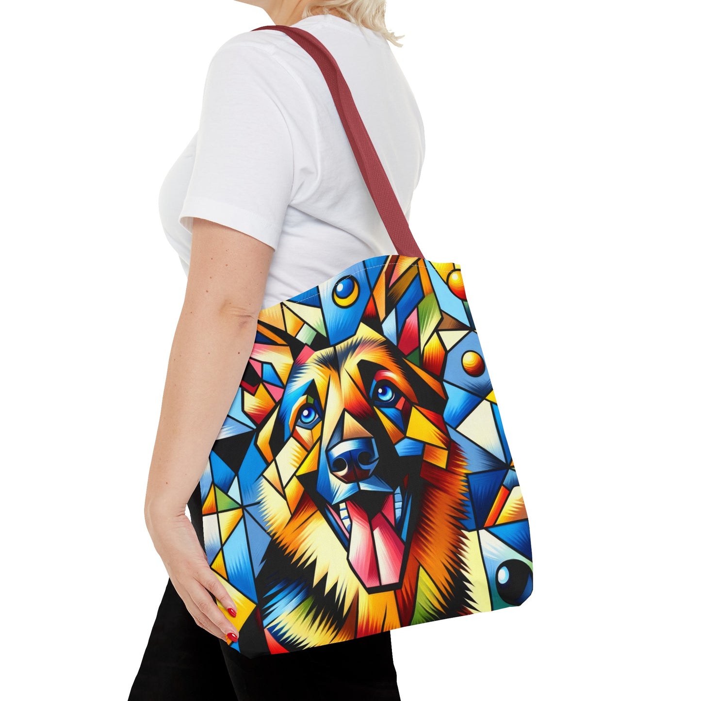 German Shepherd in Cubism Tote Bag