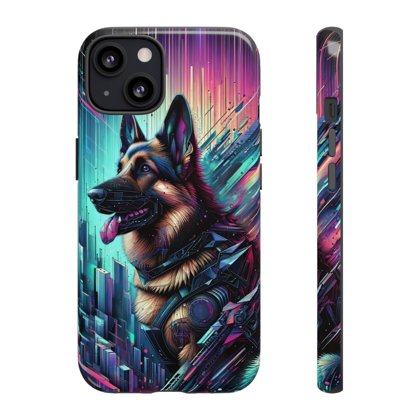 Futurism and gothic German Shepherd Phone Case