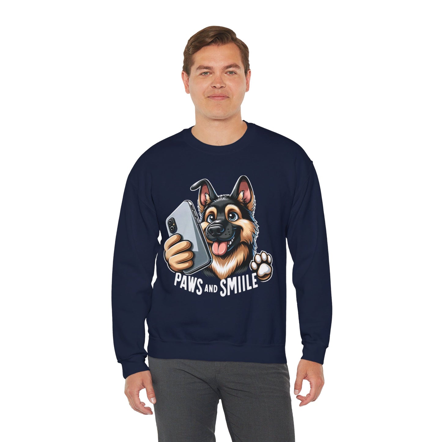 Paws and Smile Sweatshirt (10 colors) (German Shepherd)