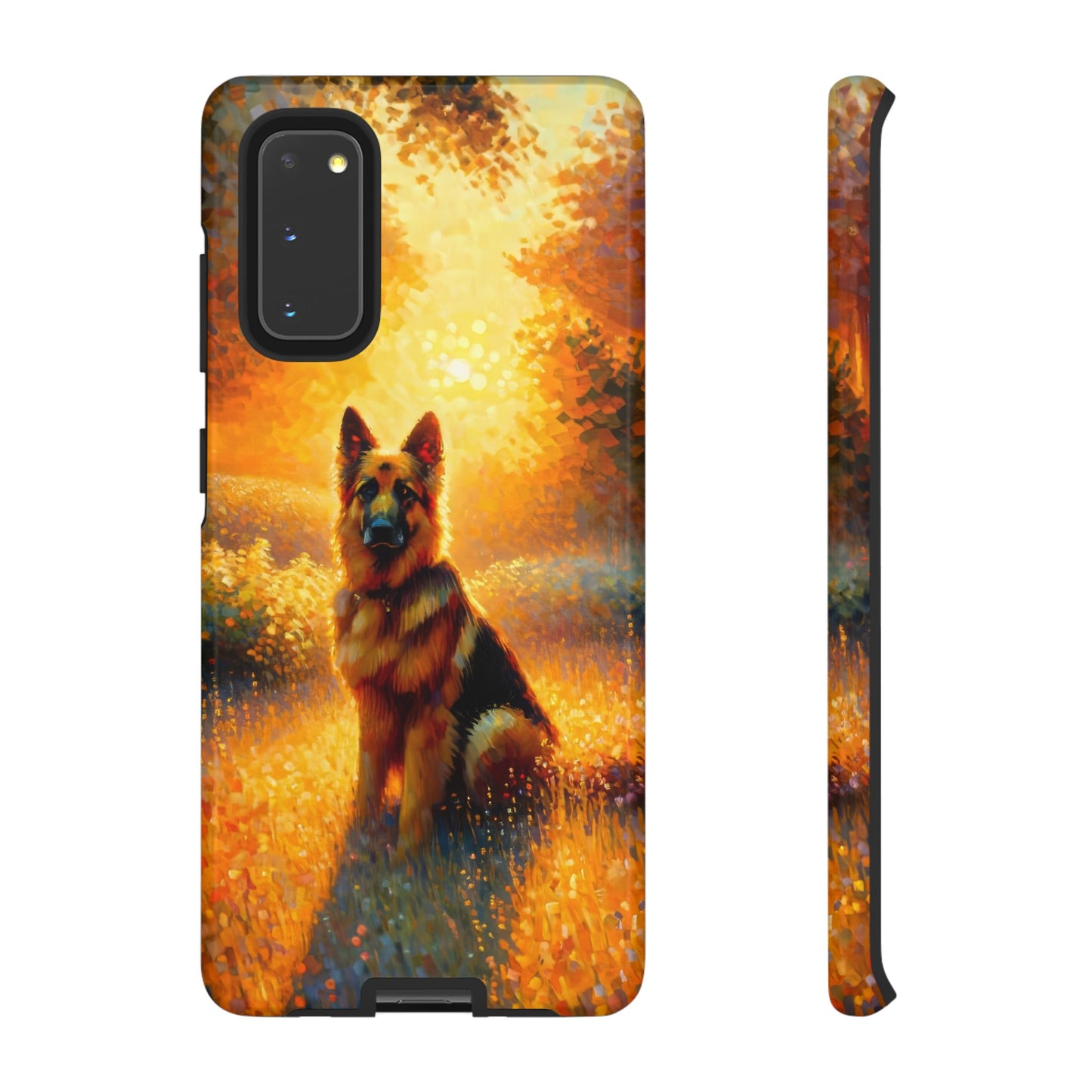 Golden hour and neo-impressionism German Shepherd Phone Case