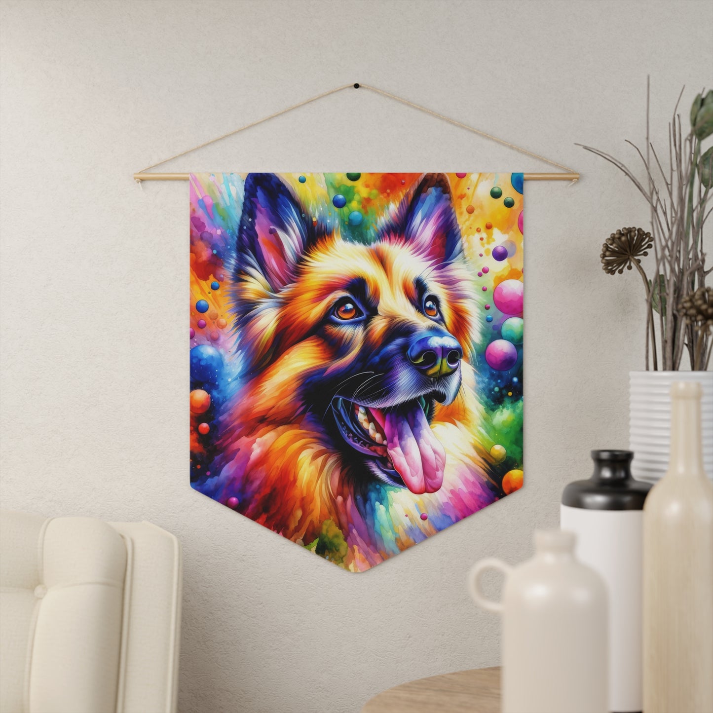 German Shepherd in Watercolor Pennant