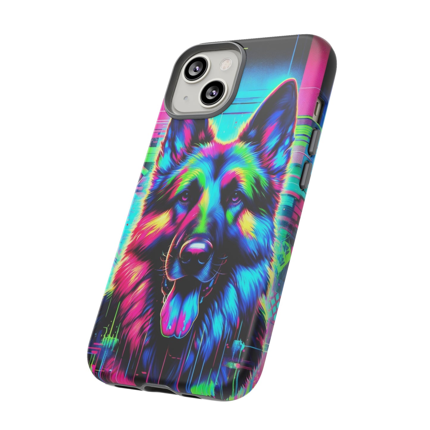 Neon graffiti German Shepherd Phone Case