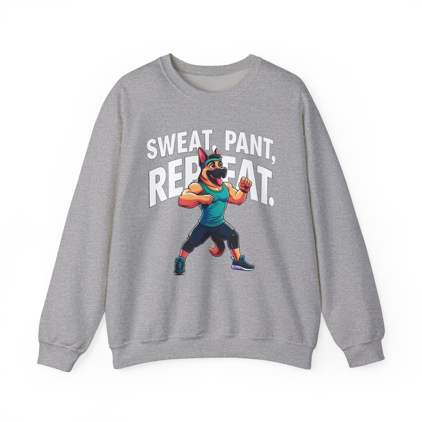 Sweat, Pant, Repeat Sweatshirt (10 colors) (German Shepherd)