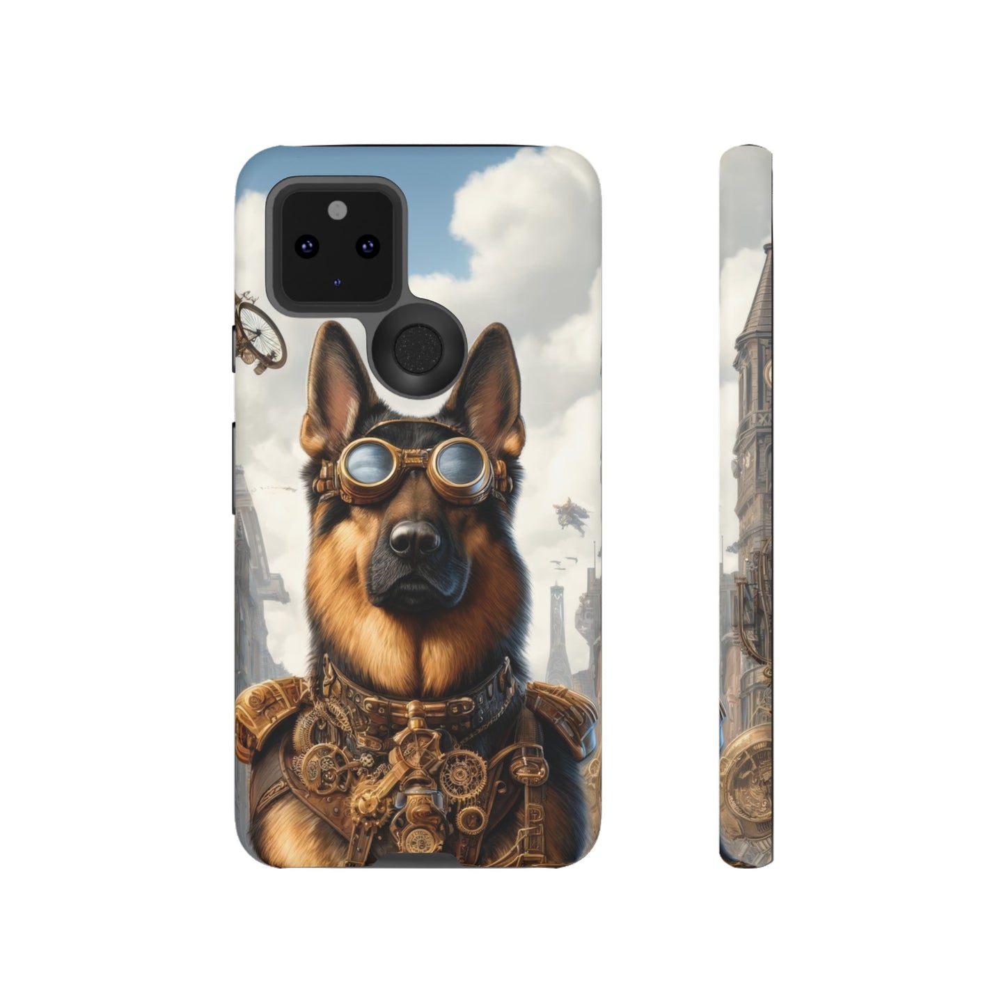 Realism and steampunk German Shepherd Phone Case