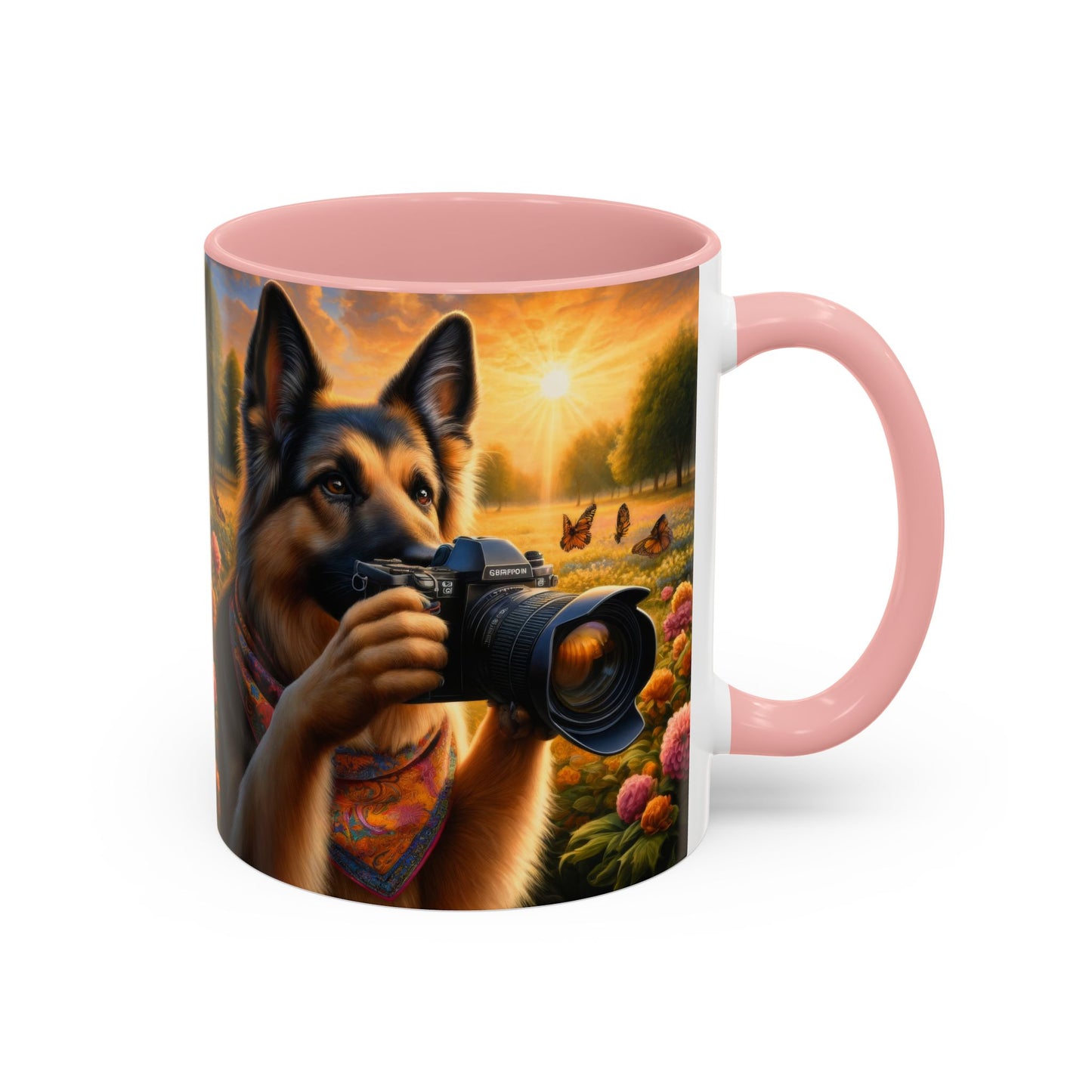 German Shepherd Taking photographs Coffee Mug